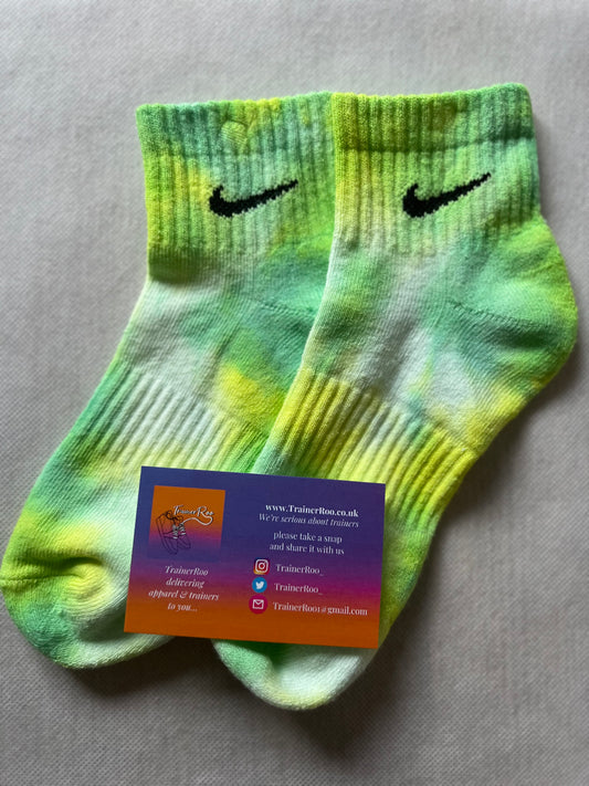 Nike Tie Dye Ankle Socks - Green, Yellow & White