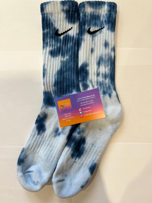 Nike Tie Dye Crew Socks - Blue Navy & White
