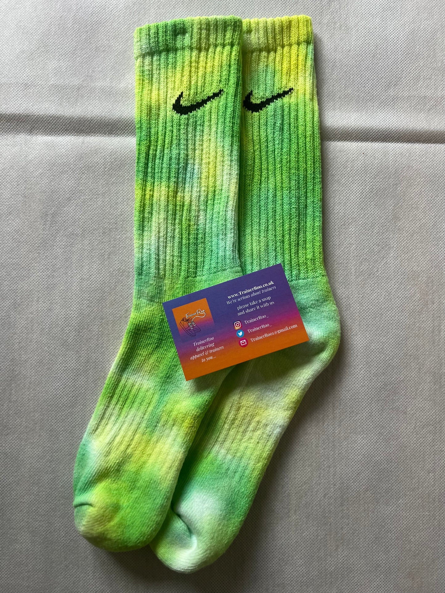 Nike Tie Dye Crew Socks - Green, Yellow & White