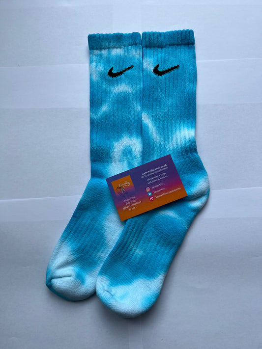 Nike Tie Dye Socks In Blue & White Crew Sock.